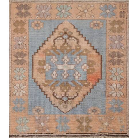 Traditional Geometric Anatolian Turkish Rug Wool Hand-knotted Carpet - 2'1" x 2'6"