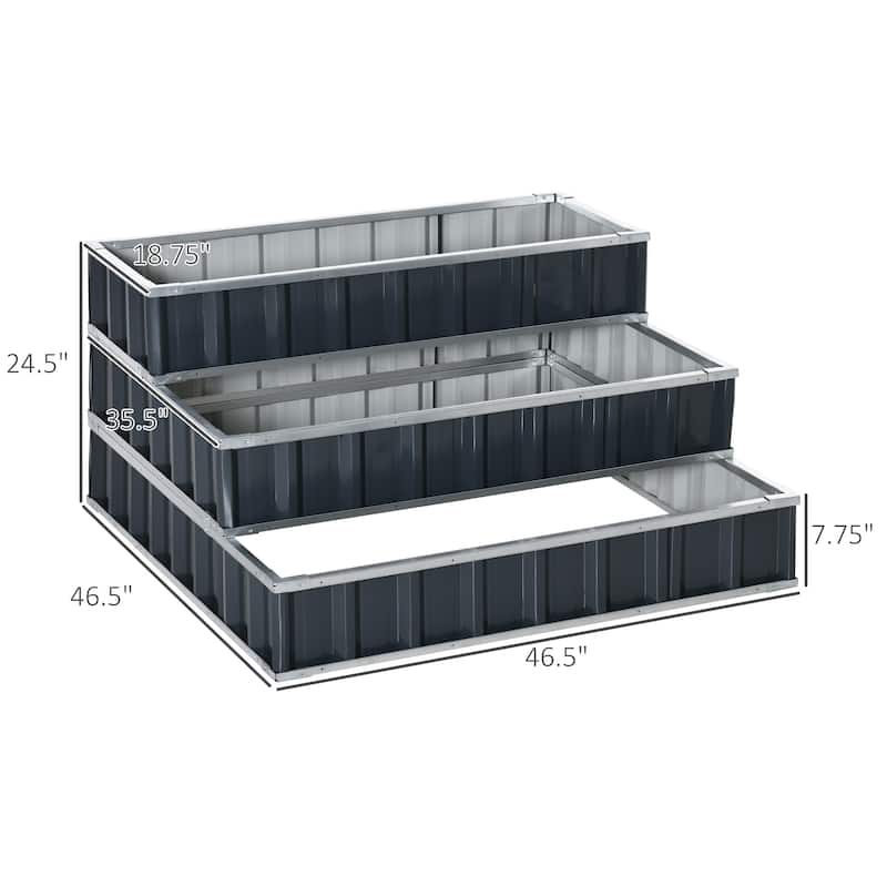 47 in. W x 47 in. D x 25 in. H Steel Garden Raised Bed - 46" x 46" x 24"