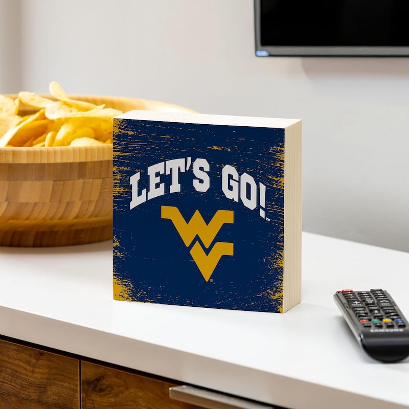West Virginia University Wooden Tabletop Mantel Shelf Sign - 6" x 6"