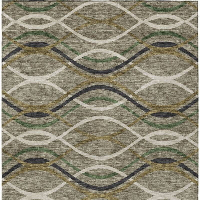 HomeRoots Abstract Transitional Rectangle Outdoor Rug