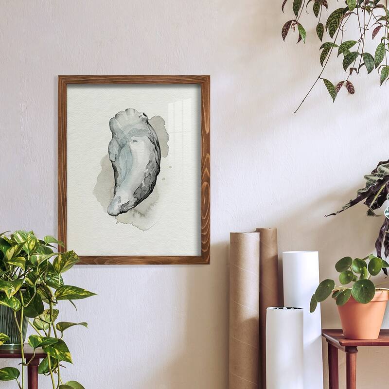 Oysters on the Bay II -Framed Print w/glass-Cherry Red