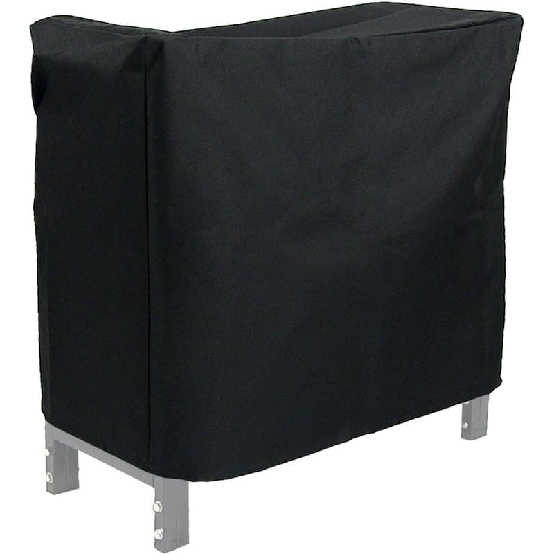 Sunnydaze Indoor-Outdoor Black Steel Firewood Log Rack and Cover Combo - 30-Inch