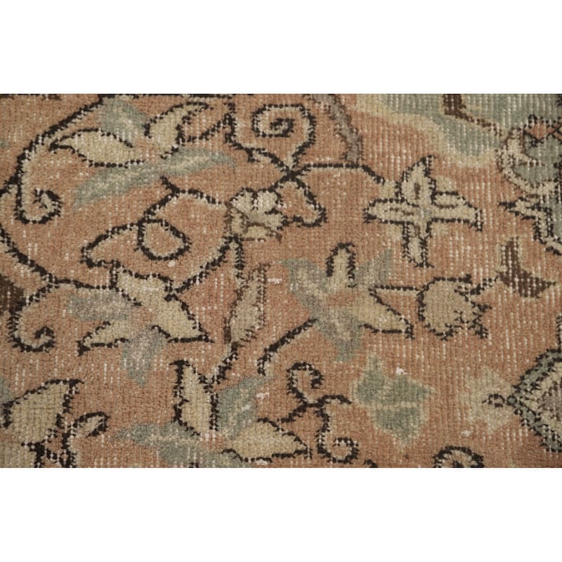 Distressed Sparta Turkish Vintage Rug Hand-Knotted Solid Wool Carpet - 6'6" x 9'9"