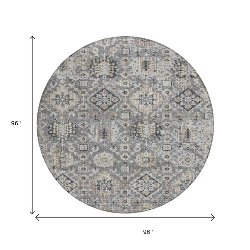 HomeRoots Floral Medallion Traditional Rectangle Outdoor Rug