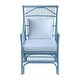 preview thumbnail 21 of 28, Rattan Slat Back Cushioned Arm Dining Accent Chair by East at Main - 24x25.5x39.25