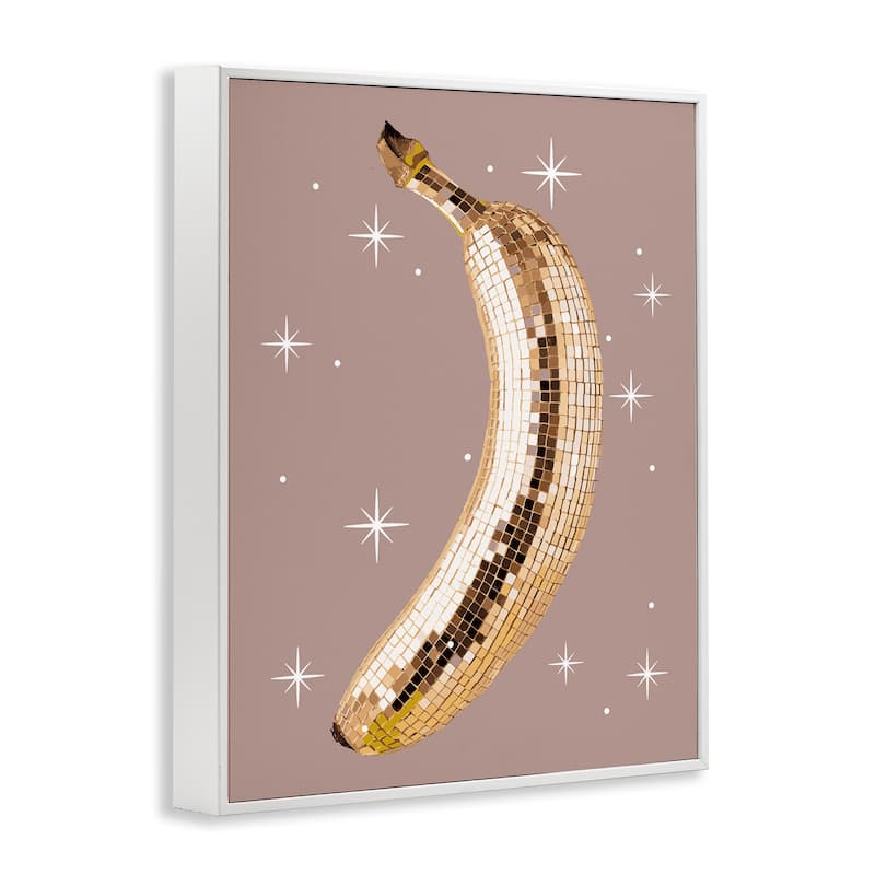 Stupell Luminous Glam Banana Framed Giclee Art Design By Lil' Rue