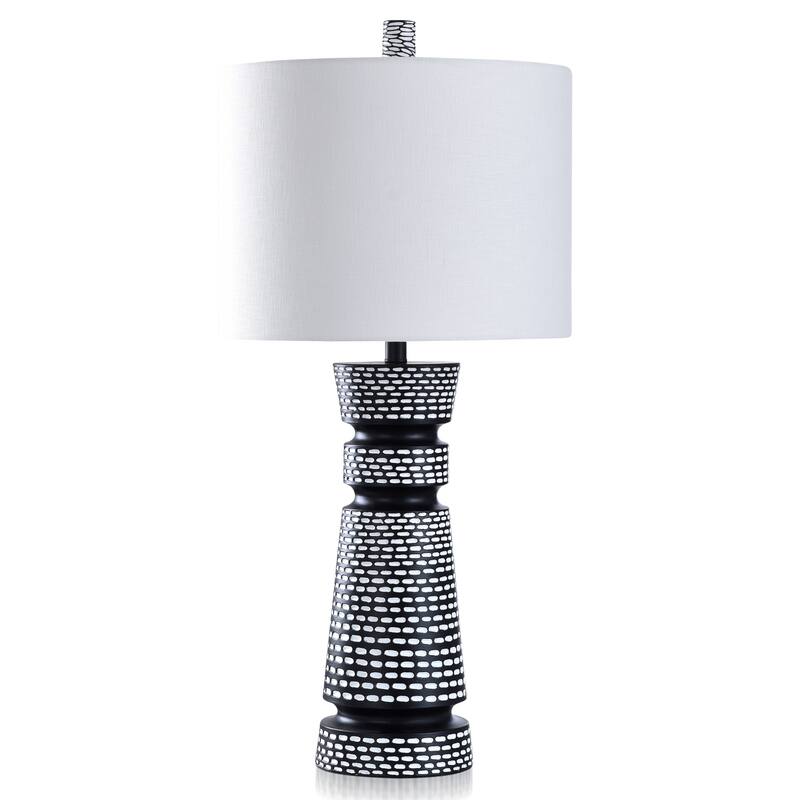 Asha - Urban Ebony Transitional Table Lamp - White Shade - Urban Ebony