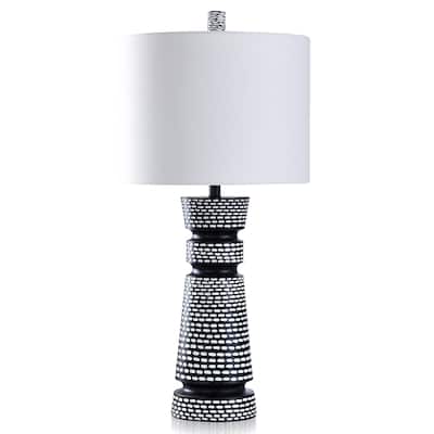 Asha - Urban Ebony Transitional Table Lamp - White Shade