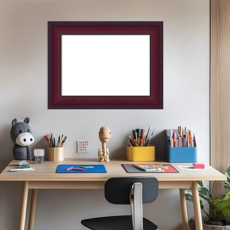 Amanti Art Canterbury Cherry Framed Dry Erase Magnetic Board
