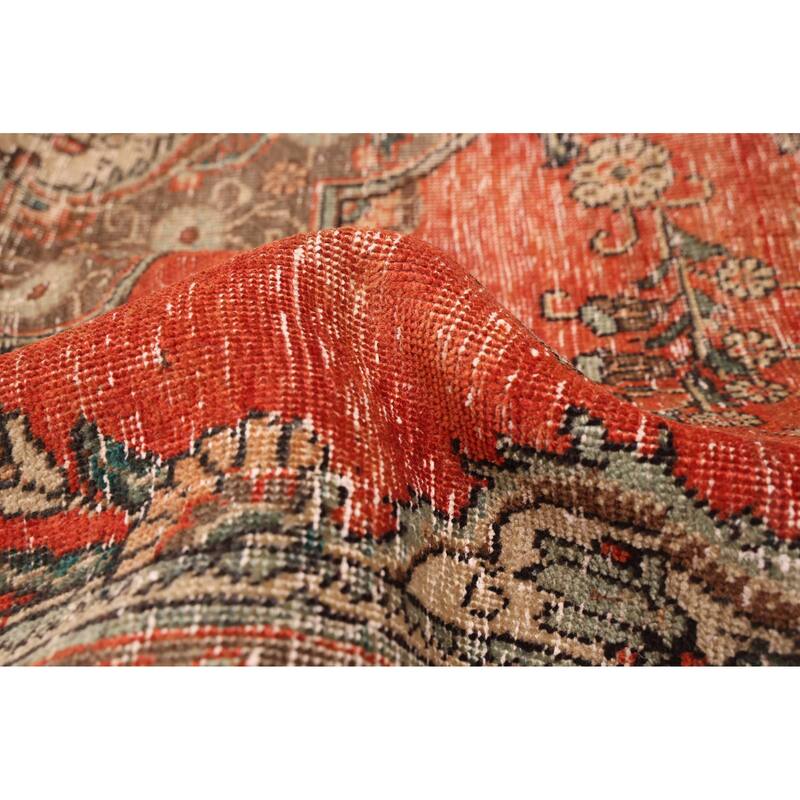 ECARPETGALLERY Hand-knotted Antalya Vintage Light Red Wool Rug - 6'10 x 10'6