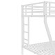preview thumbnail 7 of 6, White Metal Twin over Full Bunk Bed Frame with Slats, 2 Side Ladder