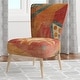 preview thumbnail 12 of 23, Designart "Moroccan Orange Tiles Collage I" Upholstered Bohemian Chic Accent Chair - Arm Chair
