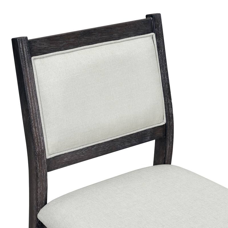 Retro 7-Piece Dining Table Set with Upholstered Chairs and Solid Wood Frame for Stylish Gatherings