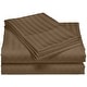 preview thumbnail 14 of 21, 1200 Thread Count Cotton Deep Pocket Luxury Hotel Stripe Sheet Set Brown - Queen