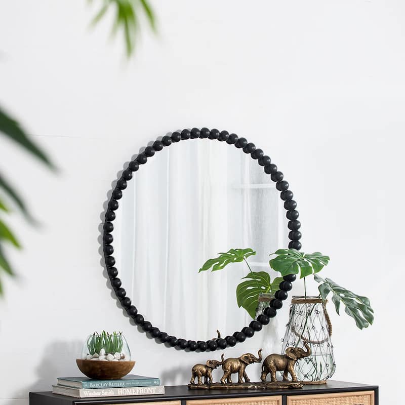 Mirror with Metal Beaded Frame