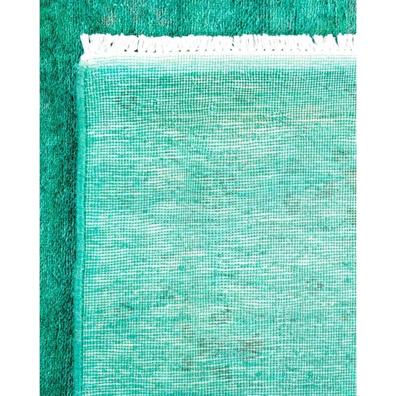 Contemporary Overdyed Wool Hand Knotted Runner - 2' 7" x 9' 3"