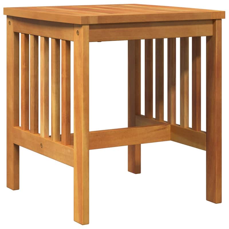 vidaXL Garden Side Table Brown 45x45x50 cm Solid Acacia Wood - 17.7 x 17.7 x 19.7