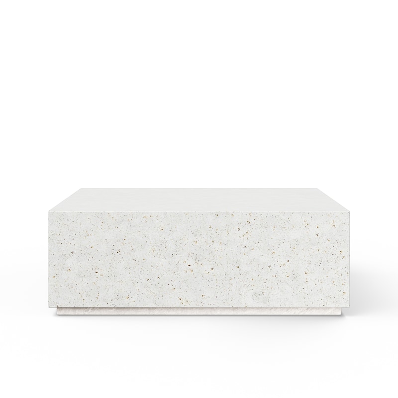 Urbia Bloc Square Concrete Coffee Table - 48" - Ivory Terrazzo