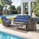 Option Brown Wicker & Blue Cushion
