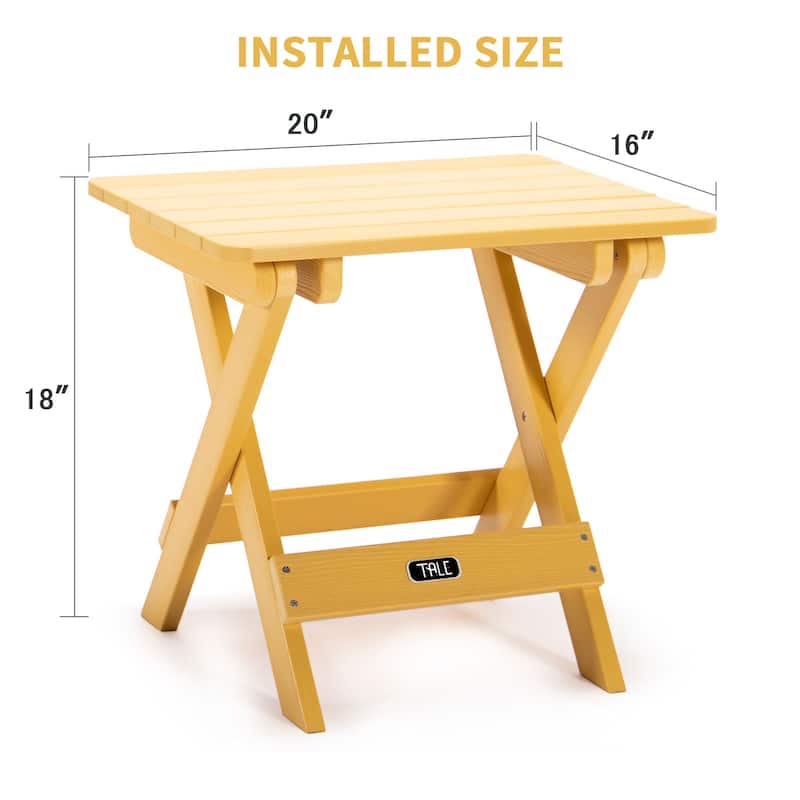 Outdoor Portable Folding Square Table with Fade-Resistant Material