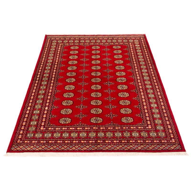 ECARPETGALLERY Hand-knotted Peshawar Bokhara Red Wool Rug - 5'7 x 8'4