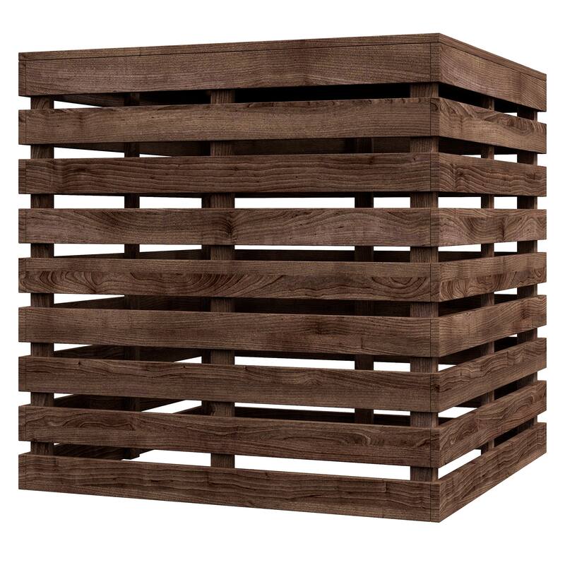 Wooden Umbrella Stand Storage Box with Coffee Table Top Fits 1.5 to 1.9 Inch Poles for Outdoor Patios