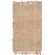 preview thumbnail 3 of 9, SAFAVIEH Handmade Natural Fiber Iqrame Jute Fringe Rug 3' x 5' - Natural - Rectangle