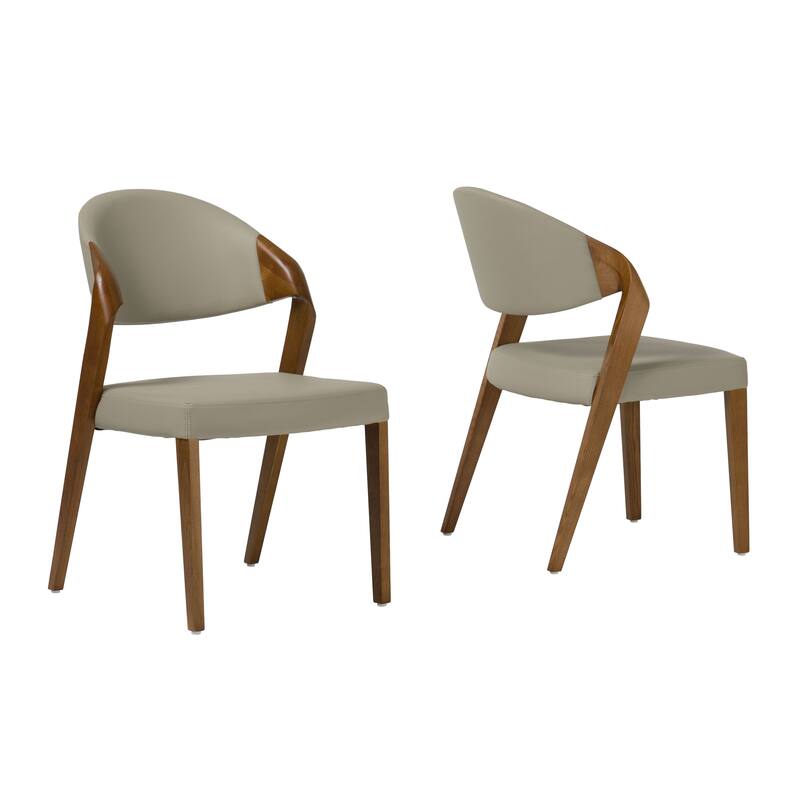 Modrest Arlo Grey & Walnut Dining Chair (Set of 2)