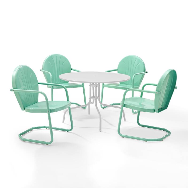 Crosley Griffith Aqua 5-piece Metal Outdoor Dining Set - N/A