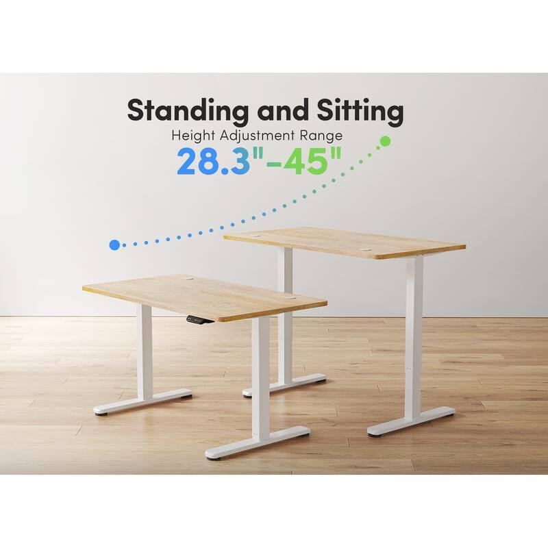 FEZIBO Electric Standing Desk, Height Adjustable Stand up Desk, Sit Stand Home Office Desk, Computer Desk