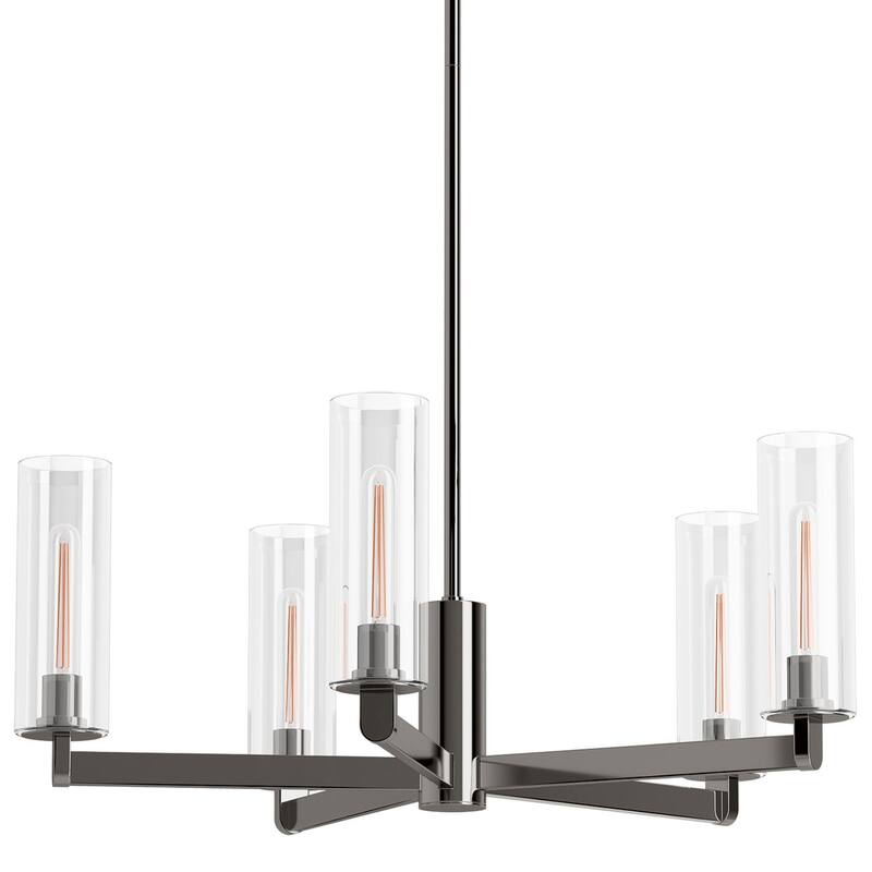 Kohler Lighting 35878-CH05 Crue 5 Light 26" Wide Chandelier with Clear - Titanium