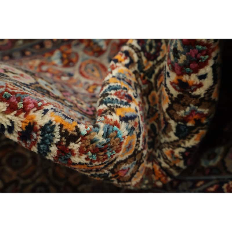 Hand Knotted Oriental 100% Wool Carpet Traditional All-Over Beige & Ivories Tabriz Area Rug - 6' 9'' X 6' 9''