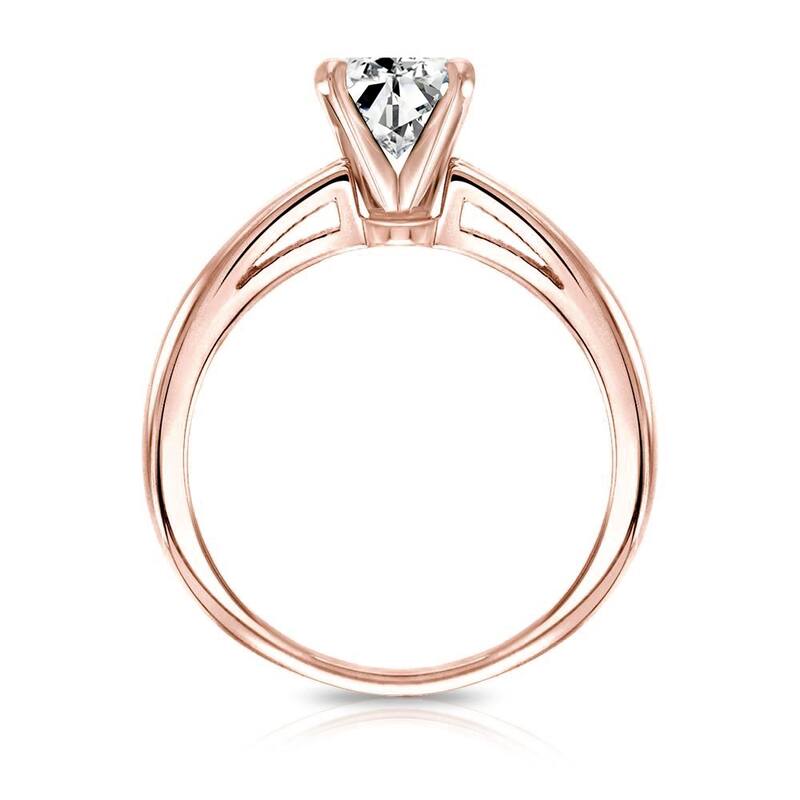 Auriya 14k Gold 1/3ctw Oval-cut Solitaire Diamond Engagement Ring (H-I, I1-I2)