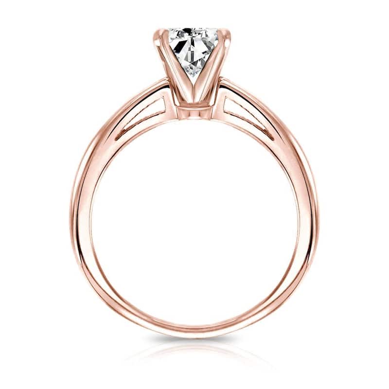 Auriya 14k Gold 1ctw Oval-cut Solitaire Diamond Engagement Ring (G-H, SI1-SI2)