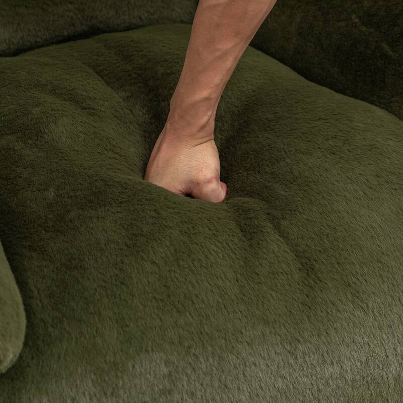 GDFStudio - Faux Fur 42.5" Supportive Bean Bag Sofa with Back Support