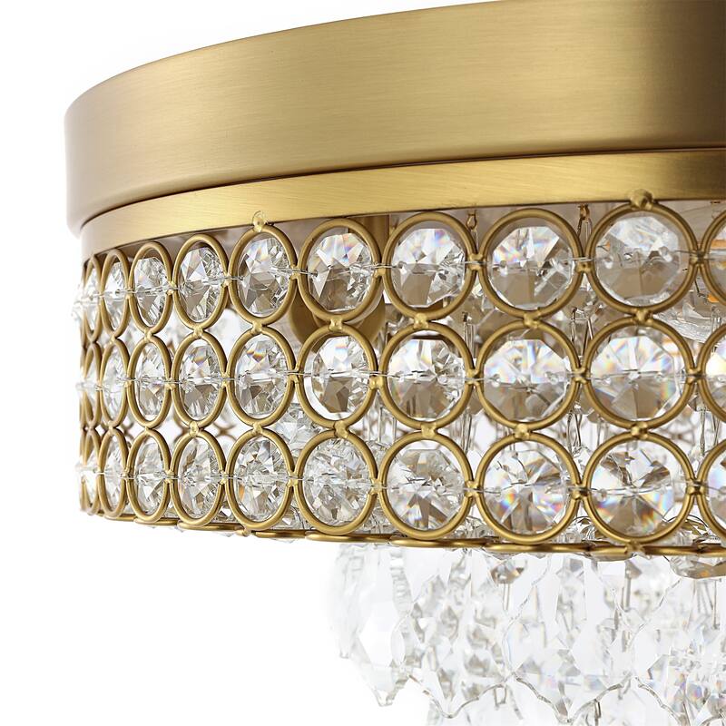 GetLedel 4-Light Tiered Crystal Flush Mount