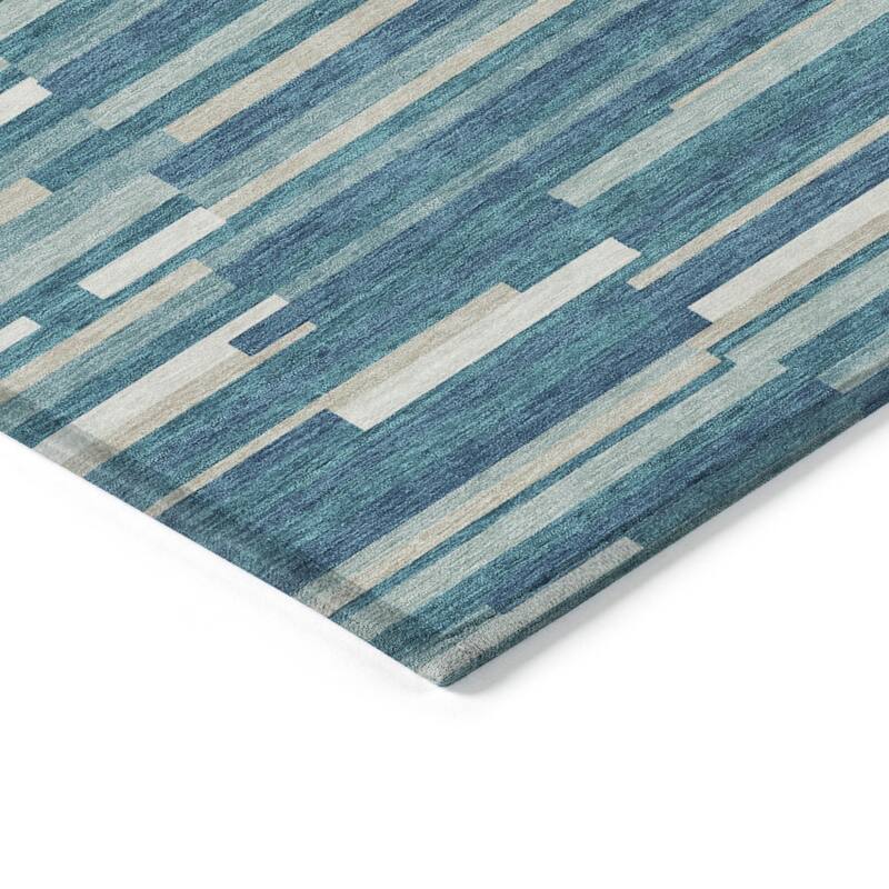 HomeRoots Striped Transitional Rectangle Outdoor Rug