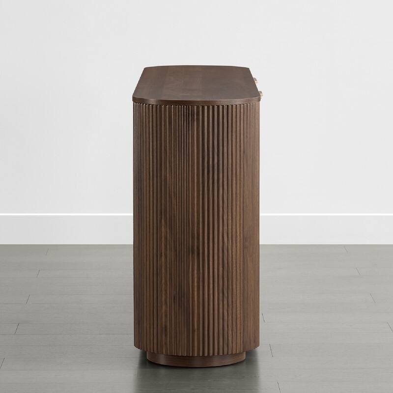 Spruce & Spring 70-inch Wide Modern Sideboard Cabinet with Semi-Cylindrical Columns