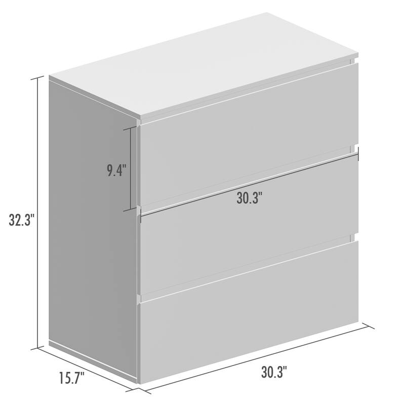 Kerrogee Modern 3-Drawer Wooden Chest
