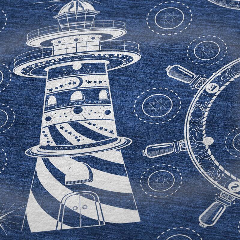 Premium Machine Washable ASB154 Coastal Lighthouse Sherpa Throw Blanket