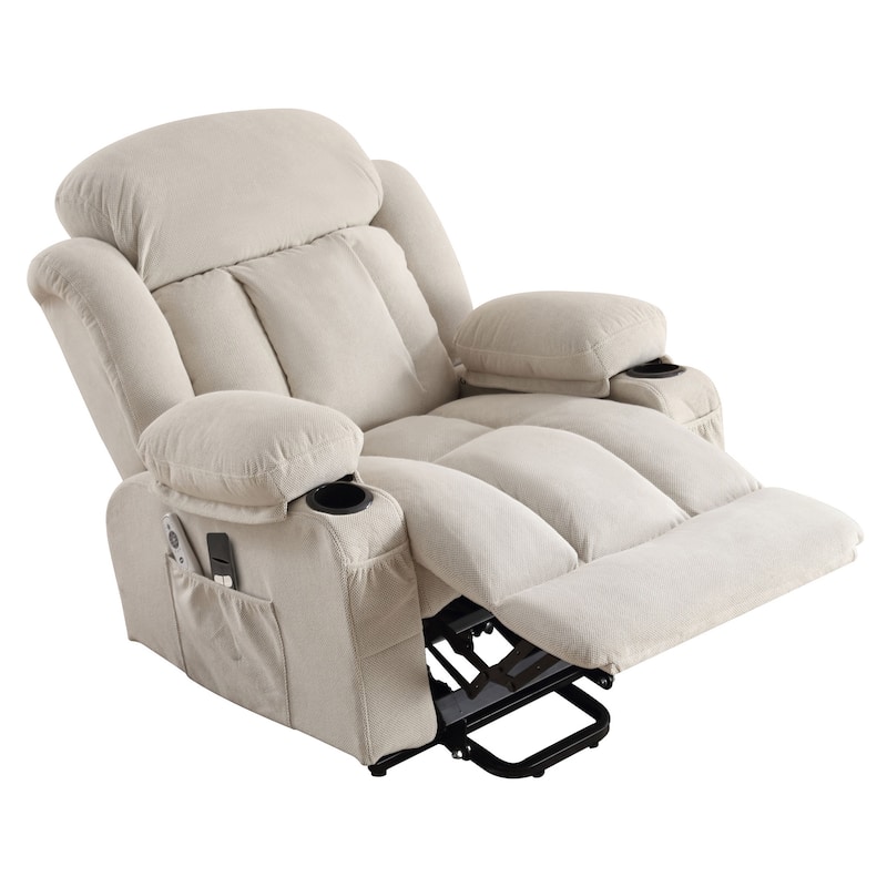 Electric Recliner Chair with Massage, Heat, USB & Cup Holders