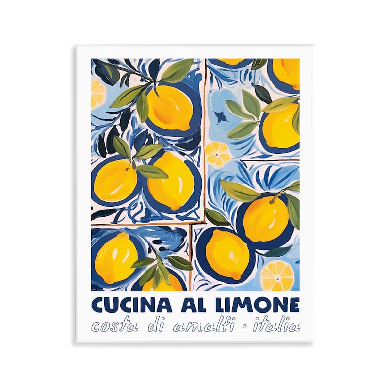 Stupell Bright Mediterranean Lemons Wall Plaque Art Design By Lux + Me Designs - 11 x 14