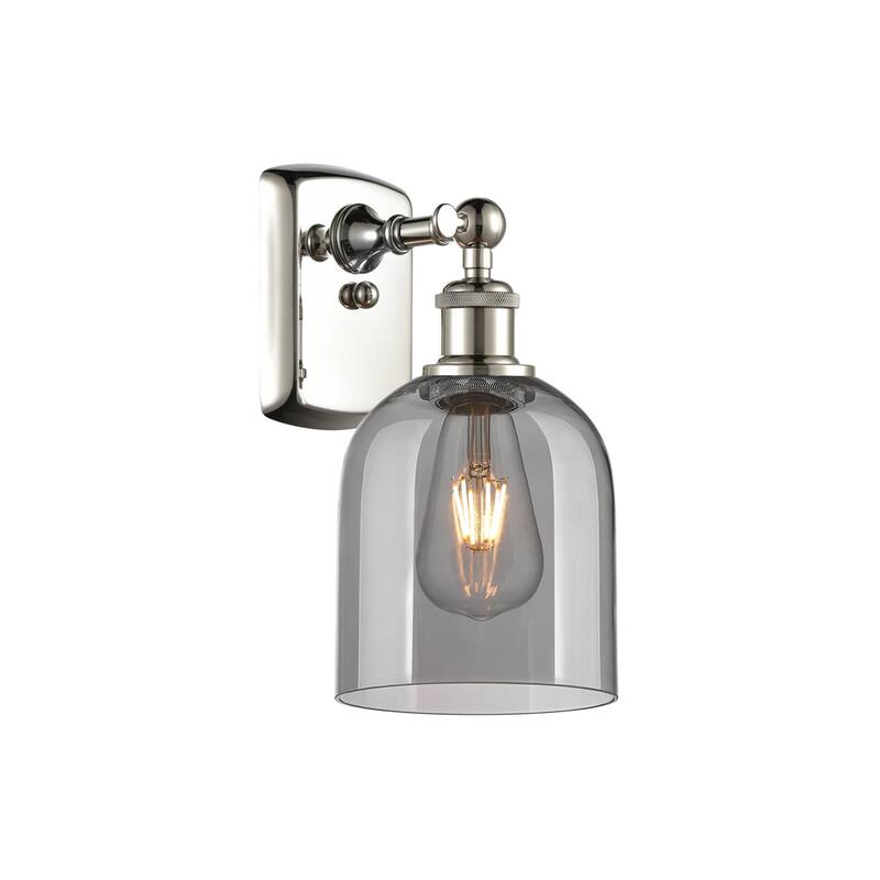 Innovations Lighting 516-1W-11-6 Bella Sconce Bella 11" Tall Wall - Polished Nickel / Light Smoke
