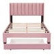 preview thumbnail 5 of 30, Full Size Storage Bed Velvet Upholstered Platform Bed with a Big Drawer