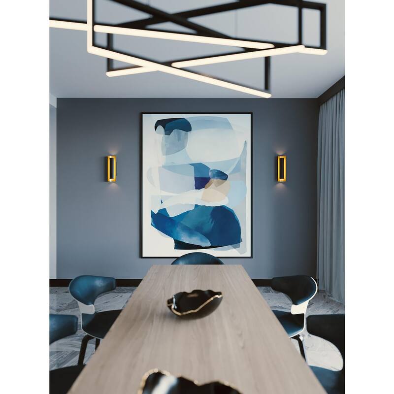 AFX Reveal Black LED Wall Sconce with Black and Gold Shade