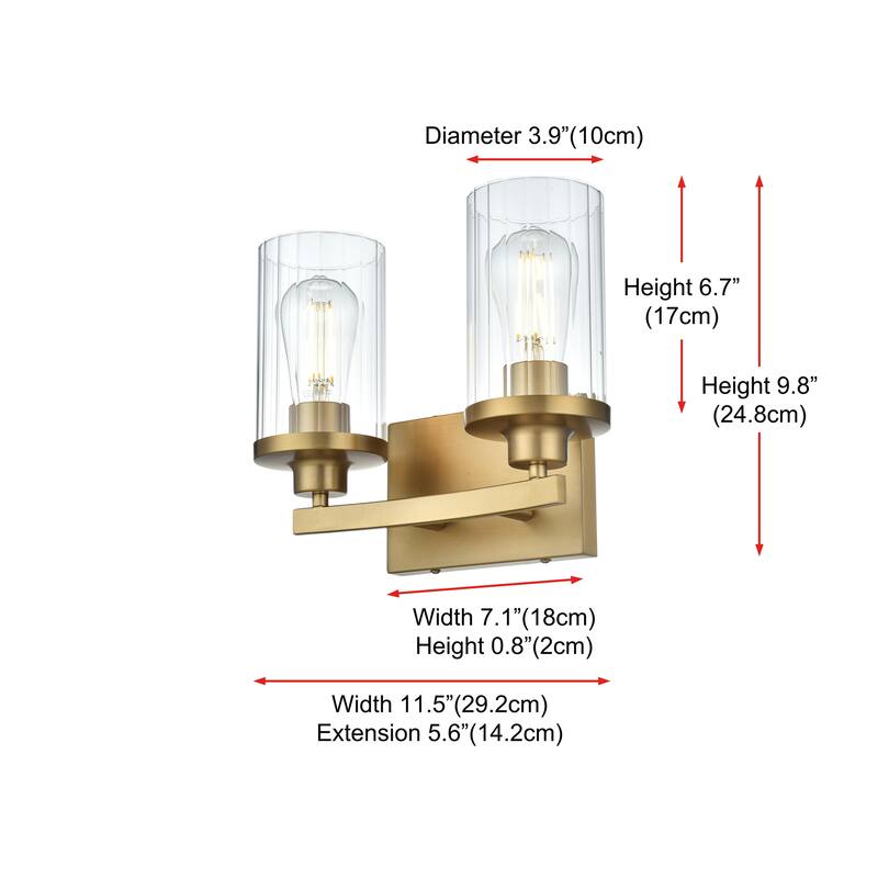 Silvia 1 Light Black and Clear Bath Sconce