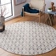 preview thumbnail 41 of 52, SAFAVIEH Vermont Handmade Geometric Wool Area Rug 6' x 6' Round - Ivory/Navy