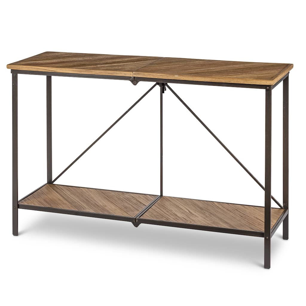 46.5 in L Foldable Wood Table with Metal Legs