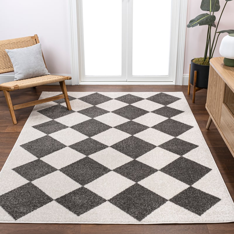 JONATHAN Y Porter Classic Geometric Diamond Pattern Rug