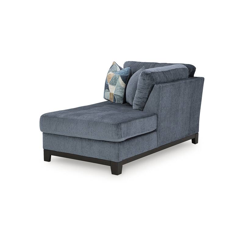 Signature Design by Ashley Maxon Place Dark Blue 3-Piece Sectional with Chaise - 140" W x 100" D x 37" H